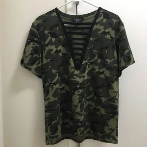 V Neck Camo T-shirt